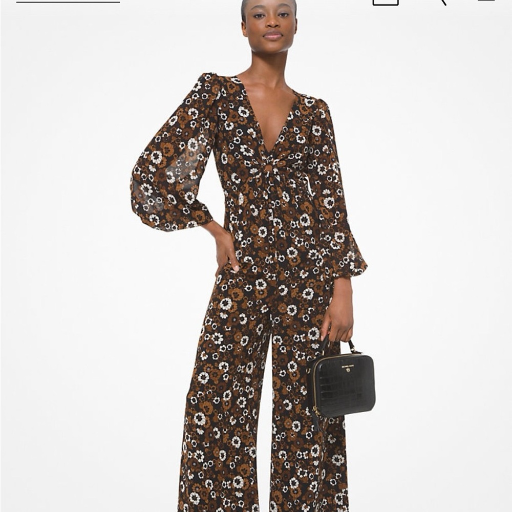 Michael Kors Floral Wide-Leg Jumpsuit